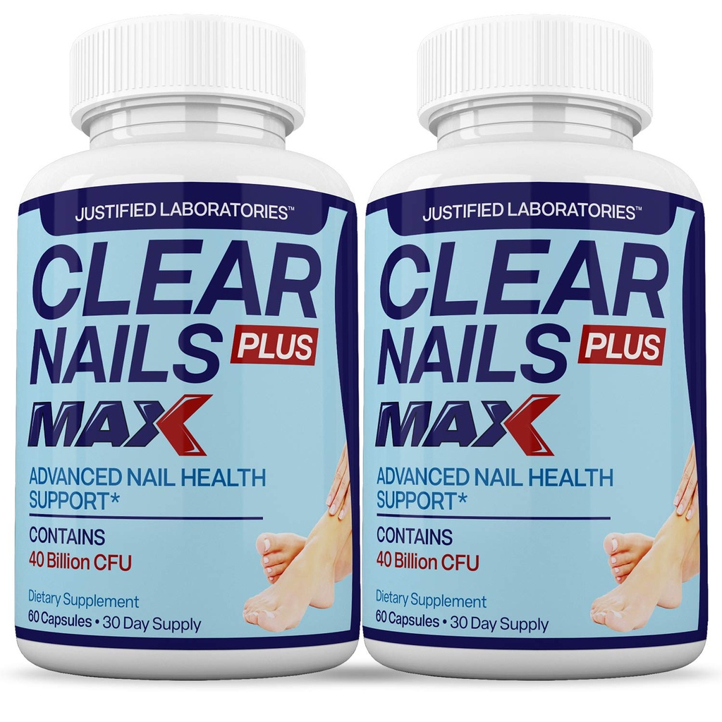 Laboratoires justifiés (2 Pack) Clear Nails Plus Max Pills 40 Million CFU Probiotique 60 Capsules
