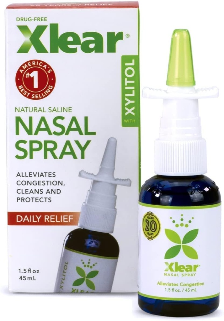 Spray nasal naturel Xlear avec Xylitol, 1,5 fl oz (paquet de 1)