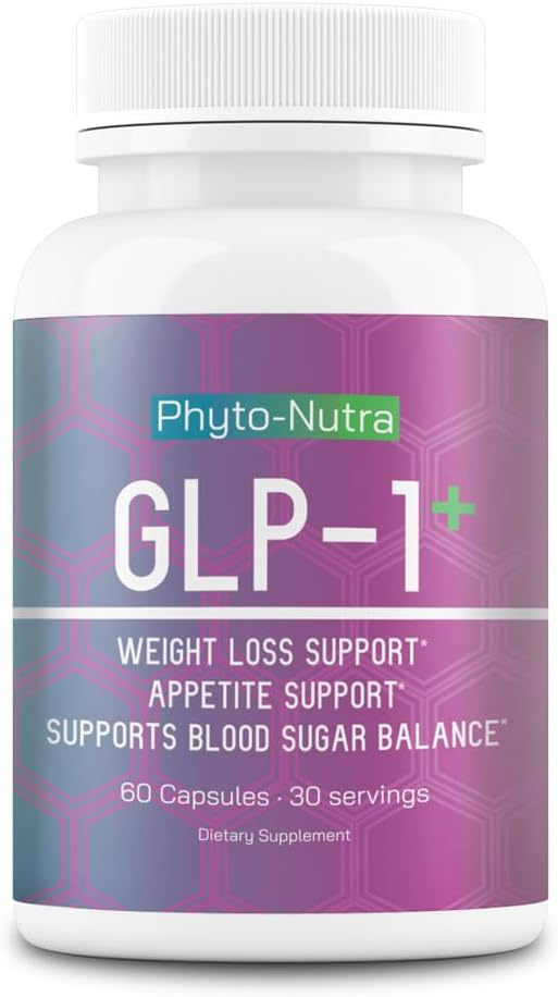 GLP-1 + (60 Kapseln 1 Flasche) Vegan, Natürliche Ergänzung, Lab getestet, Gewichtsverlust, Zufriedenheit Hunger, Non-GMO, Glutenfrei, GLP 1, GLP1