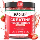 140 Count Creatine Monohydrate Gummi, 5000mg Kreatin Monohydrat Keine Zuckergummis für Frauen & Männer mit L-Taurin, Vitamin B12 für Muskelkraft, Muskelrückgewinnung, Glute Builder, Energie Boost