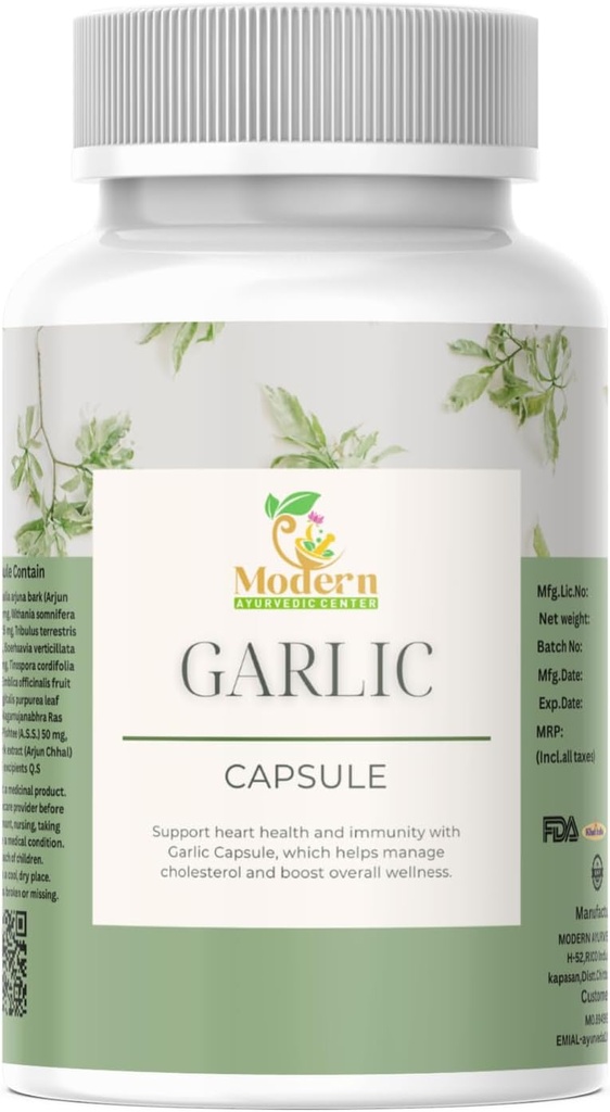 Bio Knoblauch Kapseln – 500mg Vegan Kräuter Knoblauch Pillen – 60 Bio Kapseln für Herz-Wellness, Immun-Unterstützung & Energie-Boost – Non-GMO, Gluten-Free