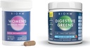 BIOHM Women's Probiotics 30B CFU & Super Greens/Kids Berry Blast Bundle: Gut & Overall Health Support, 9 Strains, 30-Day Supply, Rich in Antioxidantien