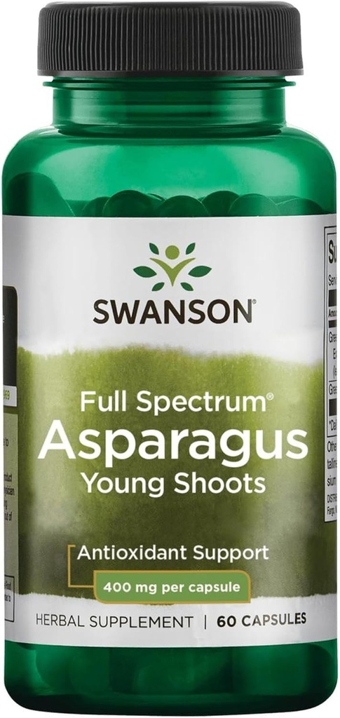 Swanson Asparagus Young Shoots 400 Milligrams 60 Capsules
