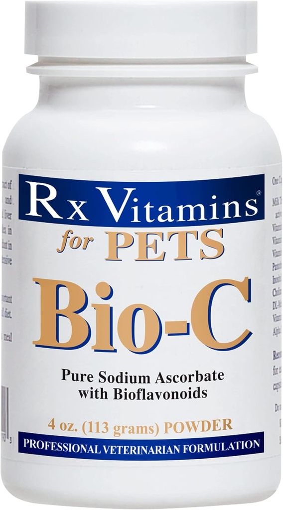 Rx Vitamins Bio-C - Vitamin C für Hunde und Katzen - mit Lemon Bioflavonoids für Allergiker-Relief - Immununterstützungsergänzung - Fördert gesundes Fell und Haut - Joint Supplement - 4 oz