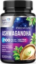 Ashwagandha Ergänzungen - 2100mg Ashwagandha Kapsel für Damen und Herren, Natürliche Antioxidante Unterstützung, Ashwa Root Extract, Extra Strength Calm Support mit schwarzem Pfeffer, Vegan & Gluten kostenlos - 60 Kapseln