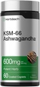 Horbäach KSM-66 Ashwagandha Ergänzung Caplets | 600mg | 60 Pillen | mit L-Theanine | für Frauen und Männer | Vegan, Non-GMO, Gluten Freie Komplex Ergänzung