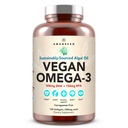 Supplément d'AMANDEAN Vegan Omega 3. Huile de poisson de qualité supérieure. Algae DHA & EPA. Moutons sans carrageenan. Acides gras essentiels alcalins. Cœur à base de plantes, cerveau, yeux, peau, soutien immunitaire. (120ct)