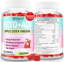 Keto ACV Gummis mit Probiotics & Vitamin B12, 2000mg Apfel Apfelessig Gummis mit Mutter, für Stoffwechsel, Verdauung, Detox & Cleanse, Zuckerfrei, Vegan-Friendly, 120 Gummies