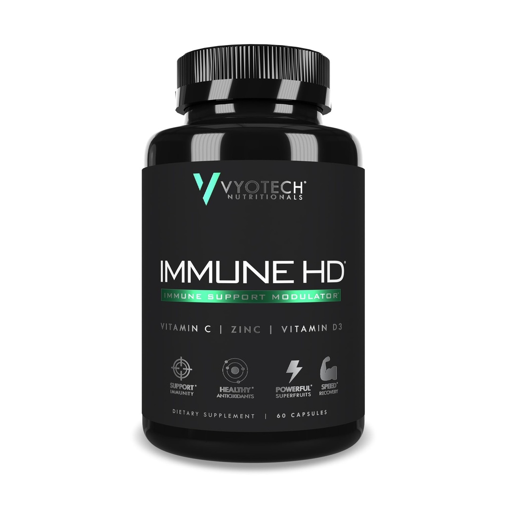 Vyotech Nutritionals Immun-HD-Supplement | Elderberry, Echinacea, Vitamin C, D3, Zink, Turmeric & Superfruit Antioxidantien | Immune Gesundheit & Wellness Formel | 60 Kapseln