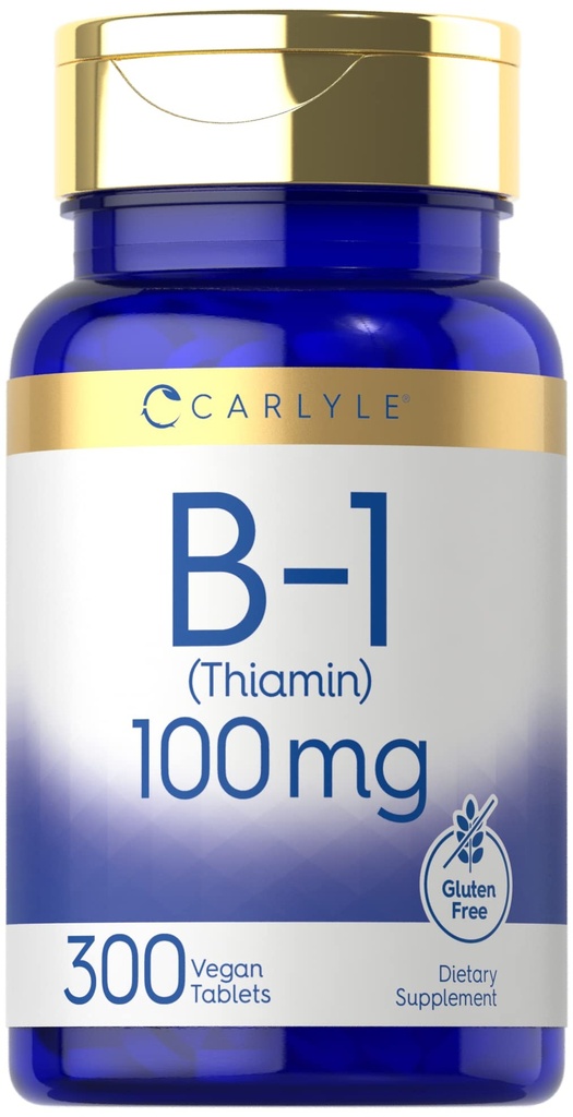 Carlyle B1 vitamine 100mg.300 comprimés Supplément pour les femmes et les hommes.