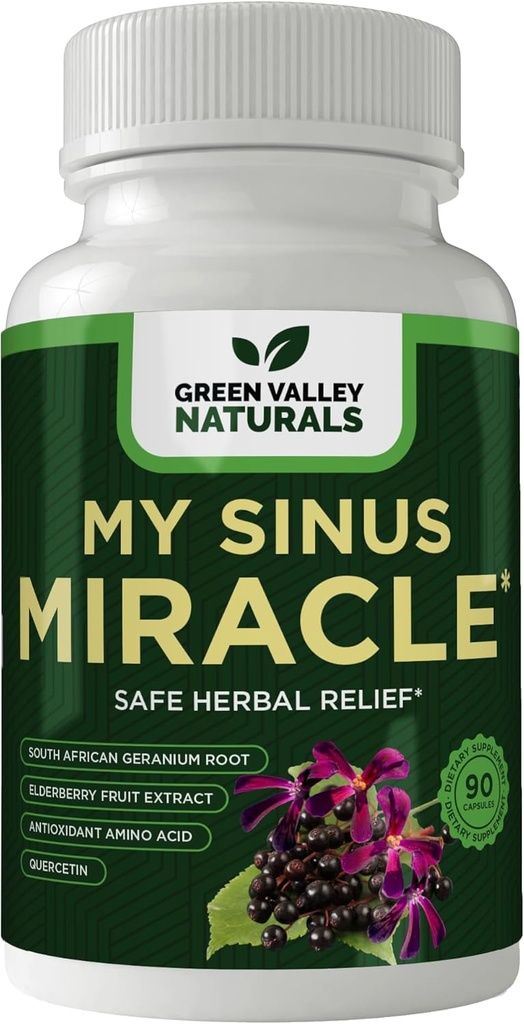 NATURAUX VALLÉS VERTS Mon supplément à base de plantes Sinus Miracle, 90 Capsules (1)