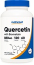 Nutricost Quercetin mit Bromelain, 880mg Quercetin + 165mg Bromelain Per Serving, 120 Kapseln, 60 Portionen (2 Caps per Serving) - Vegetarisch, Non-GMO & Glutenfrei