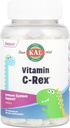 KAL C-Rex Kaubares Vitamin C für Kinder, Immununterstützungsergänzung mit Bioflavonoiden aus Rose HIPS, Rutin & Acerola, Tasty Orange, Fructose Kostenlose, Kautabletten