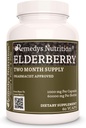 Remedy Ernährung Elderberry | 1.000 mg, 60 Vegan Kapseln pflanzliche Nahrungsergänzung | Zwei Monate Versorgung