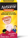 Airborne 1000mg Vitamin C Kautabletten mit Zink, Immununterstützung Ergänzung mit leistungsfähigen Antioxidantien Vitamine A C & E - 32 Kautabletten, sehr Berry Flavor
