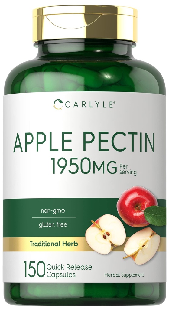 Carlyle Apple Pectin Kapseln | 1950mg | 150 Pillen | Non-GMO & Gluten Kostenlose Kräuterergänzung