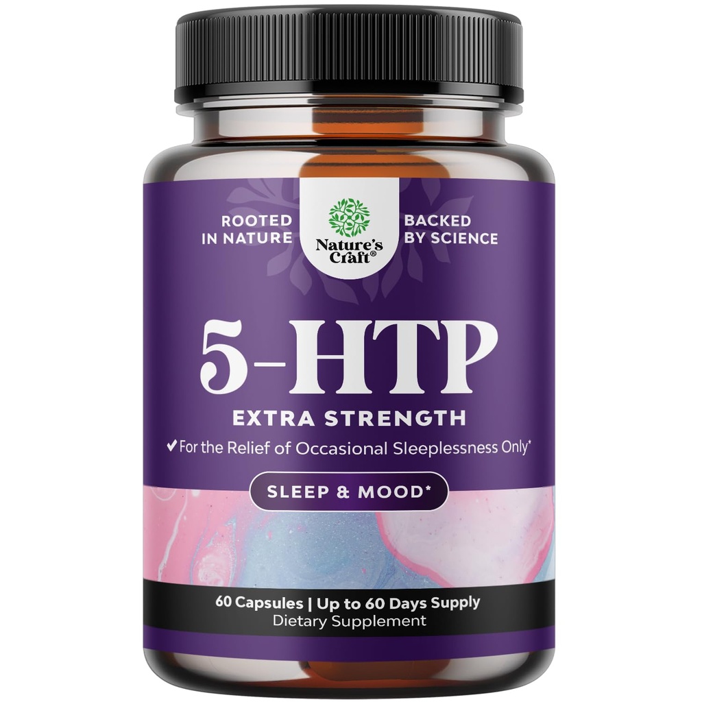 5 HTP-Ergänzung 5-Hydroxytryptophan - 5HTP 100mg pro Servieren Gentle Herbal Sleep and Mood Enhancer - 5-HTP 100 mg pro Servieren Mood-Ergänzung und Schlafunterstützung Kapseln aus Griffonia Simplicifolia