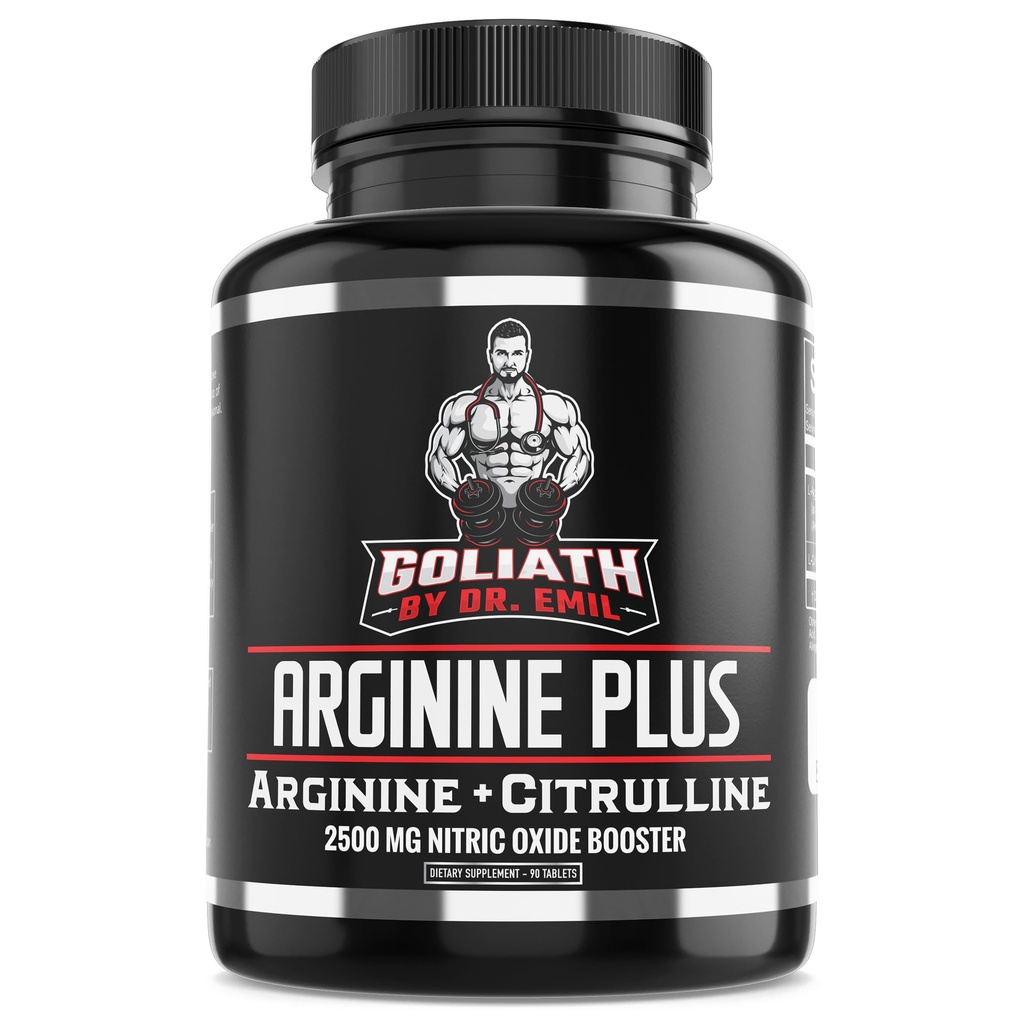 Dr. Emil's ARGININE Plus - L Arginine + L Citrulline - 2500 MG High Dose NO Booster Tablets - Nitric Oxide Supplement für Vaskularität und Herzgesundheit (Arginin AAKG und Citrulline Malate 2:1)