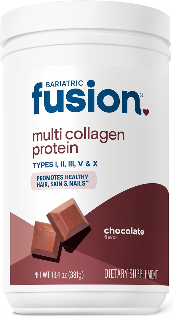Bariatric Fusion Chocolate Multi Collagen Protein Powder | Hydrolysierte Collagen Peptide Powder Plus Joint Support Complex von MSM und Glucosamine | Typ 2 | Dairy, Gluten & Soy Free | 30 Servierungen