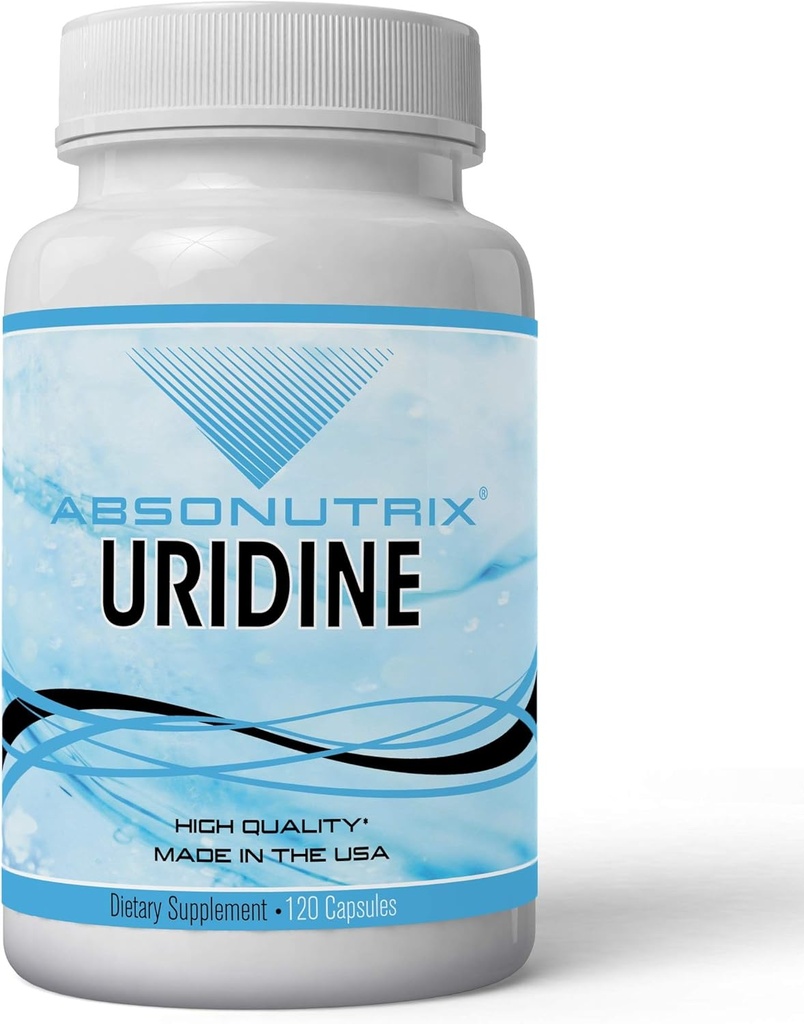 Absonutrix Uridin Monophosphat (Choline Enhancer) 500mg pro Kapsel - 120 pflanzliche Kapseln Speicher Made in USA