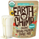 EarthChimp poudre de protéines végétales organiques - avec probiotiques - Sans OGM, sans lait, sans lactosérum, à base de protéines végétales pour les femmes et les hommes, sans gluten - 52 portions, 64 oz (Plain et non sucré)