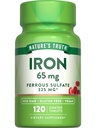 Nature's Truth Iron Supplement (Supplément de fer) 65 mg 120 Comprimés 325 mg Sulfate de fer) Non-OGM et pilules sans gluten