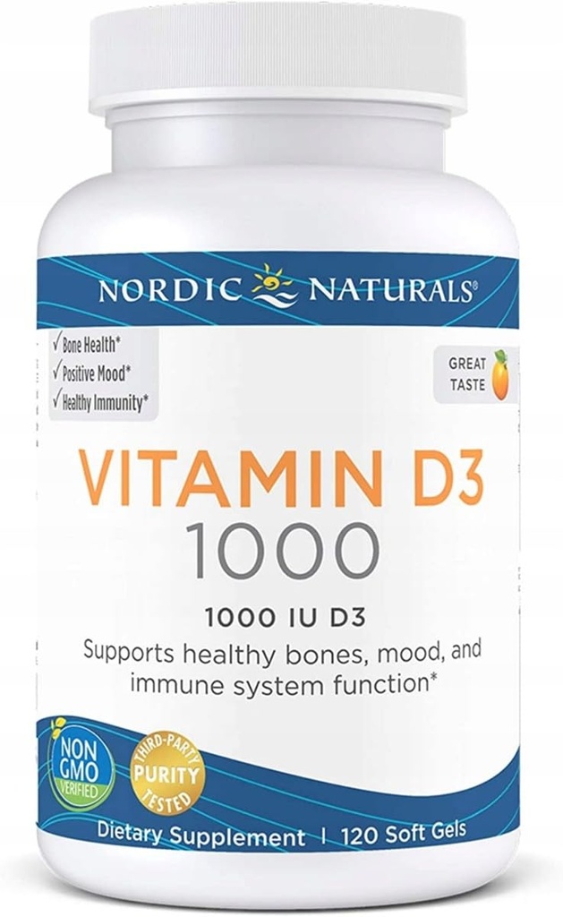 Naturels nordiques, vitamine D3 1000 UI, 120 Nombre