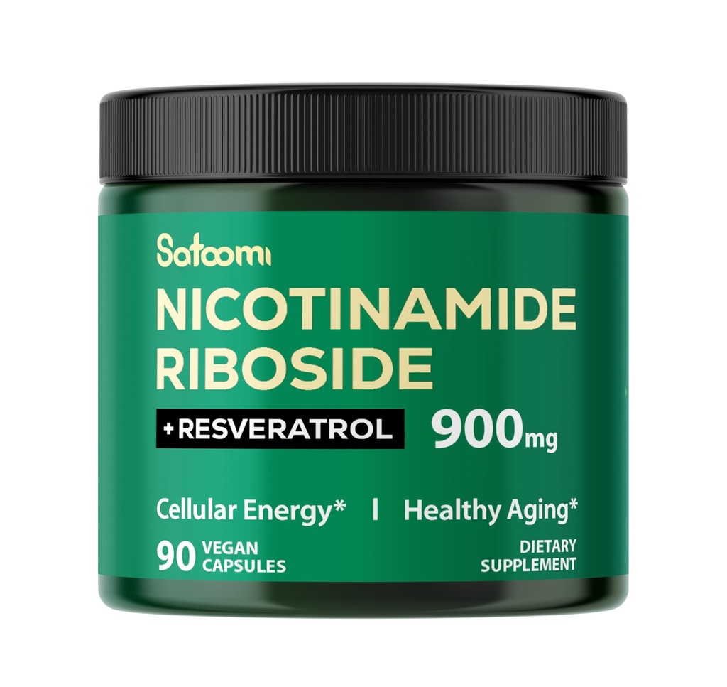 Satoomi NAD Ergänzung mit Liposomal Nicotinamid Riboside 900 mg NR, Resveratrol, Quercetin - 90 Count