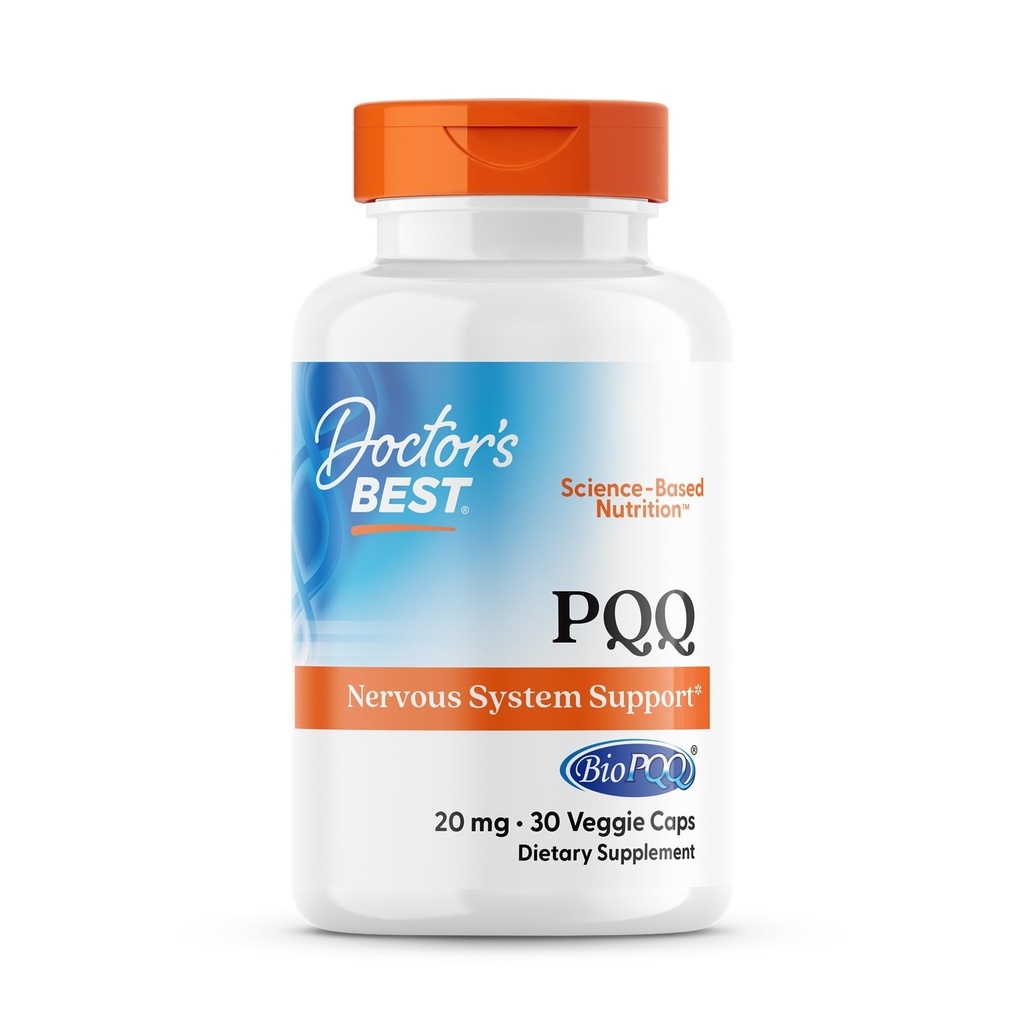 Meilleur PQQ pour les médecins avec BioPQQ, support du système nerveux, non-OGM, sans gluten, sans soja, végane 30 capsules de légumes