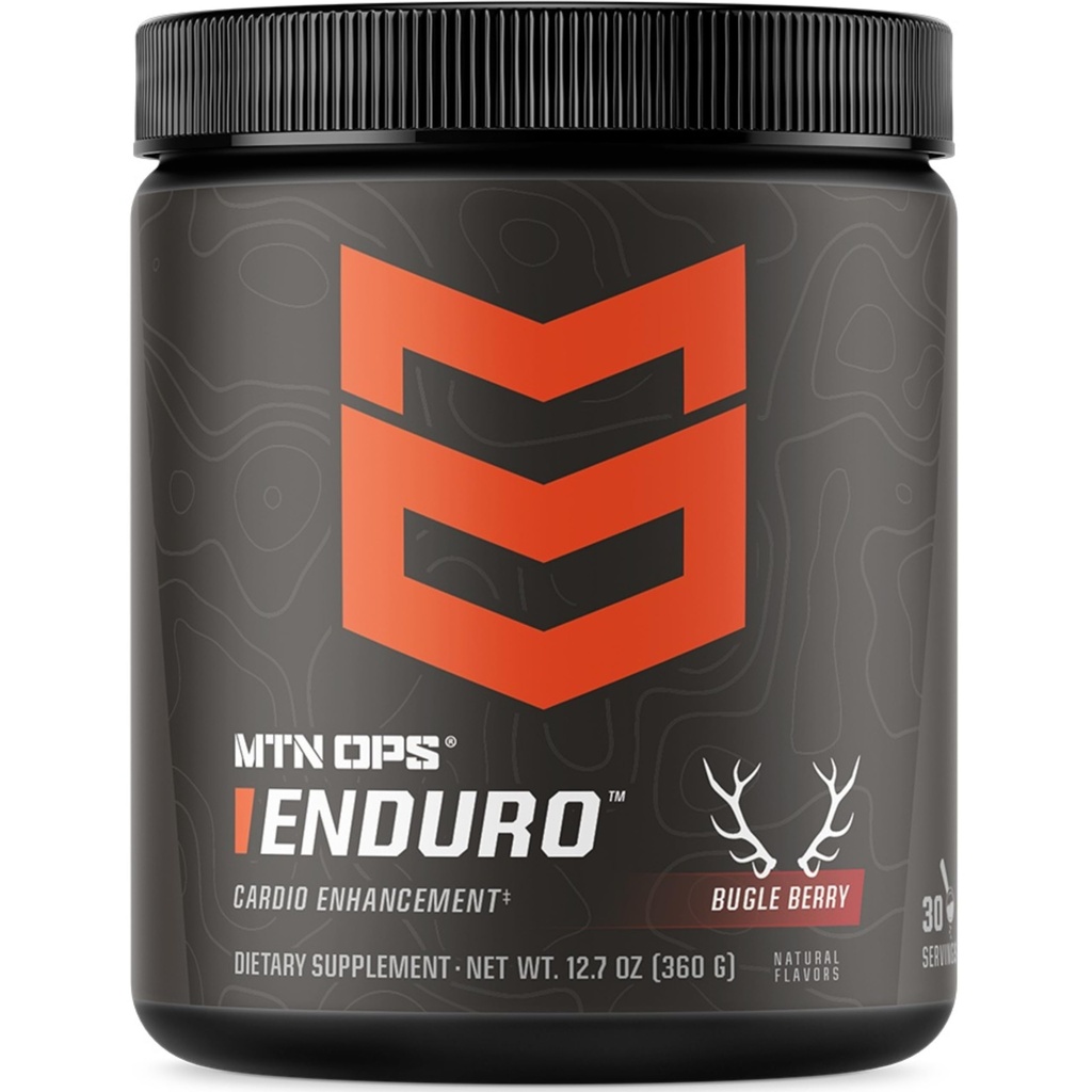 MTN OPS Enduro Nitric Oxide Stim Free Pre Workout | Magnesium Citrate, L Arginine & L Citrulline Caffeine Free Preworkout | 30 Serving Bugle Berry