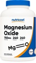 Nutricost Magnesiumoxid 750mg, 240 Kapseln - 420mg Magnesium, Non-GMO, Glutenfrei