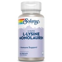 SOLARAY L-Lysine Monolaurin Supplément de soutien immunitaire, rapport 1:1 pour la fonction du système immunitaire, 500 mg chacun, garantie de remboursement de 60 jours, 30 portions, 60 VegCaps