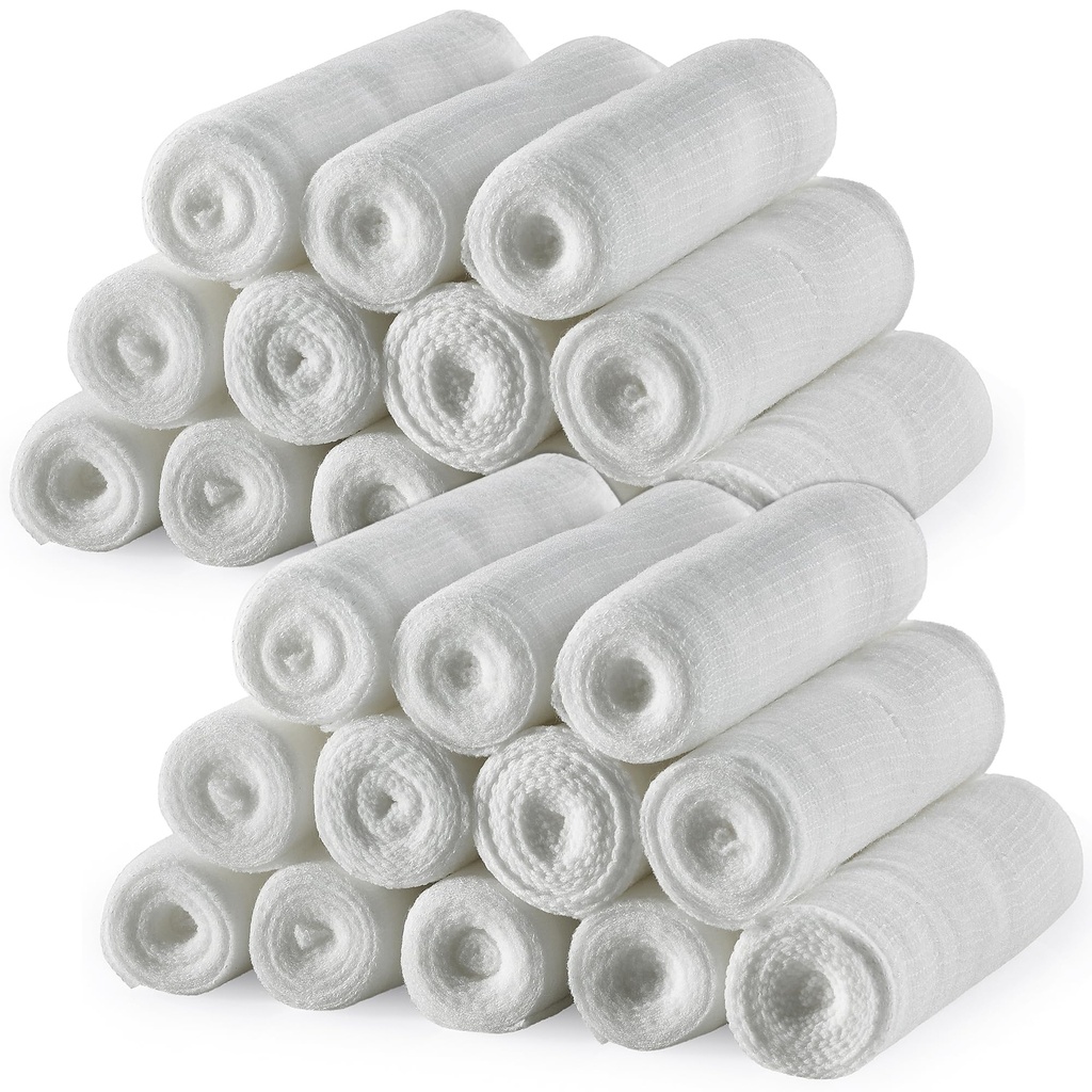 MEDca Gauze Bandage Rollen - 24 Pack, 3-Zoll x 4.1 Yards, Medical Grade Gauze und Stretch Bandage für Wund Dressing und First Aid Kit