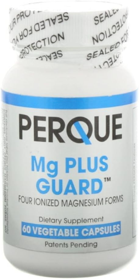 PERQUE Mg Plus Guard Magnesium - High-Absorption Magnesium Supplement mit Glycinat, Ascorbat & Citrate - Unterstützt Herz- und Stoffwechselfunktion - Non-GMO, Glutenfrei -60 Gemüsekapseln