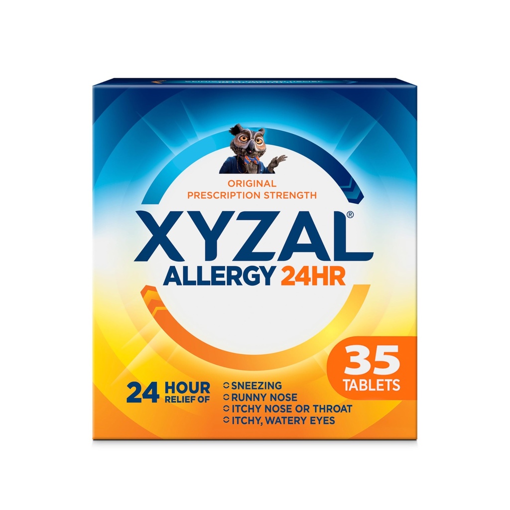 Xyzal 24 Hour Allergy Relief Medicine, Original Prescription Strength Antihistamin, Levocetirizin Dihydrochlorid Tabletten, 5 mg, 35 Count