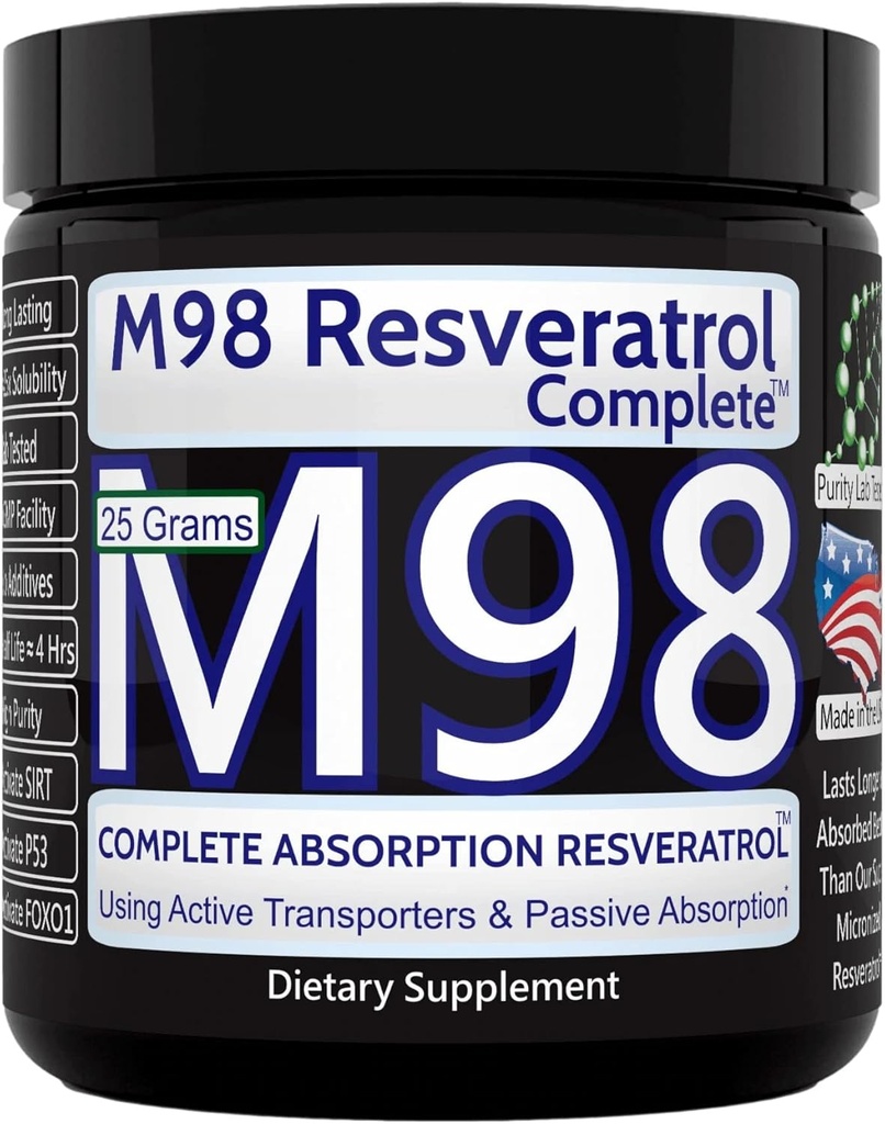 M98 Resveratrol Complete (M98-RC) - Besser als Super Micronized - Reines Pulver - 25 Gramm