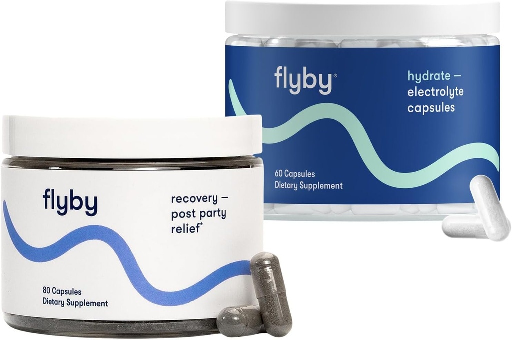 Flyby Recovery Supplement - All The Hang, Ohne das Over!TM und Elektrolyt-Recovery Capsule Bundle