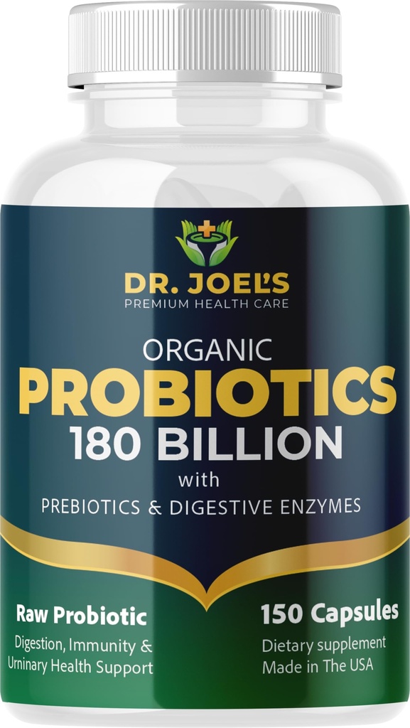 Bio Probiotics 180 Billion CFU - 40 Strains Vegan Probiotics + Präbiotika + Verdauungsenzyme - Gut & Immune Gesundheit - 100% reine, maximale Potenz & Shelf Stabil - Made in the USA