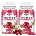 Vitamin B12 Gummie - 5000 mcg Methylcobalamin mit Eisen, Vitamin C, D3 & Folat, Energieunterstützung und Stoffwechsel, Immune, B-12 Complex Chewable Supplement für Männer & Frauen, 120 Count, 2 Pack