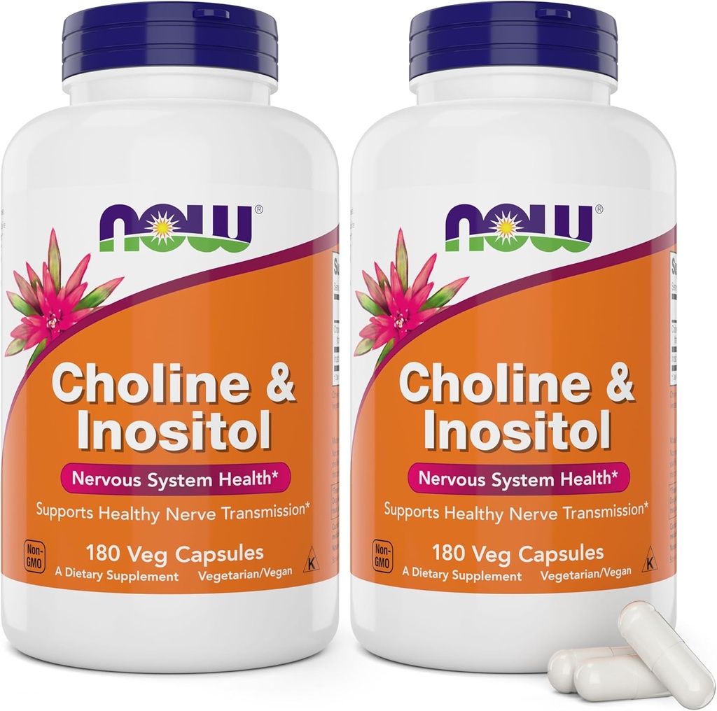 Maintenant Choline & Inositol, 180 capsules végétariennes (paquet de 2)