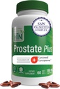 Health Thru Nutrition Prostate Plus avec Saw Palmetto Extract, Lycopène comme Lycored, Stérols végétaux, Selenium, Zinc et Graines de citrouille.