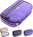 BAGSFY Pill Organizer Case 2 fois une journée- hebdomadaire de médecine Organisateur Pill Box de voyage avec un contenant de 7 jours de médecine amovible pour huile de poisson, vitamine, supplément