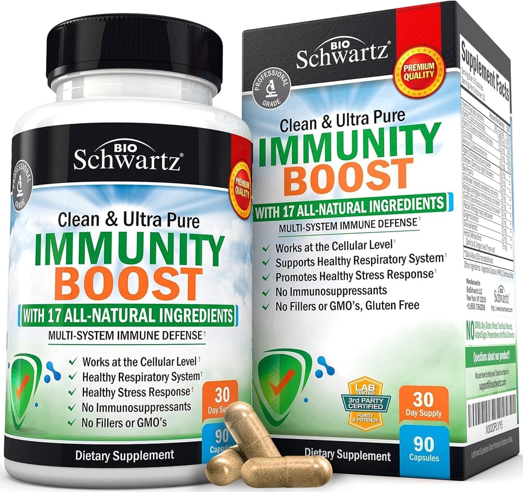 Immunität Boost Ergänzung mit Elderberry, Vitamin A, Echinacea & Zink + Vitamin C 1000mg Kapseln mit Zink, Rose HIPS & Bioflavonoids