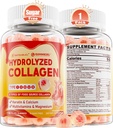 Kollagen-Peptid-Gummien für Männer, Zuckerfreie Multi-Kollagen-Ergänzung, 1400mg hydrolysierte Collagen-Typen I II III V X, 5000mcg Biotin, Vitamin C A E D3 B6 für Haare, Haut und Nägel, Knochen, 60Cts