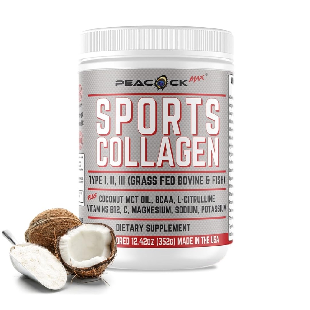 Sport Collagen Elektrolyte Pulver, 12,42 oz - Gras Fed Bovine & Wild Fish Hydrolyzed Typ I, II, III Multi Collagen Peptide für Elektrolytgetränke, Unflavored Protein Powder mit BCAA, Magnesium