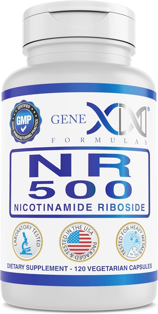 Genex Formeln NR Nicotinamid Riboside 500mg/Serving (120 Kapseln) NAD+ Precursor for Healthy Aging - GMP-Certified, Non-GMO, Gluten-Free, Vegetarian (1 Packung)