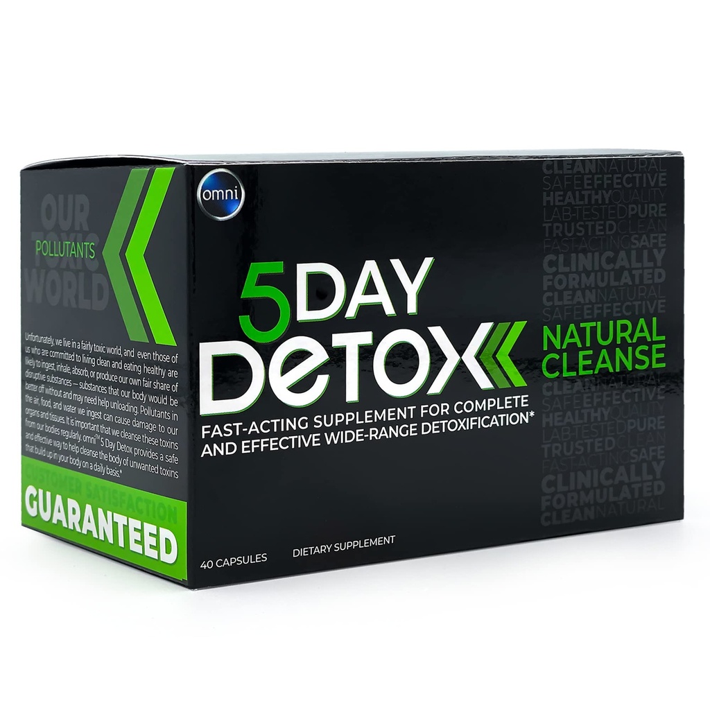 Wellgenix Omni 5 Tage Detox Cleanse - Premium Natural Body Detox Supplement, 40 Kapseln für Toxin Entfernung, Total Body Purge, Unterstützt gesunde Leber, Nieren, Urinary Tract, & Verdauungssystem