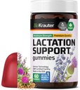 BIO KRAUTER Lactation Support Gummi - 60 Chews - Natürliche Lactationsergänzung - Ziegen Rue, Fenugreek, Milchdistelextrakte - Vegane Stilling-Ergänzungen