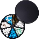 Metal Pill Dispenser Pill Organizer with 7 Compartments - Heavy Duty Anti-Mix Pill Container, Large Waterproof Daily Pill Box Pill Case for Vitamin, Medicine, Supplement, Fish Oil, 0.39lb (Black)