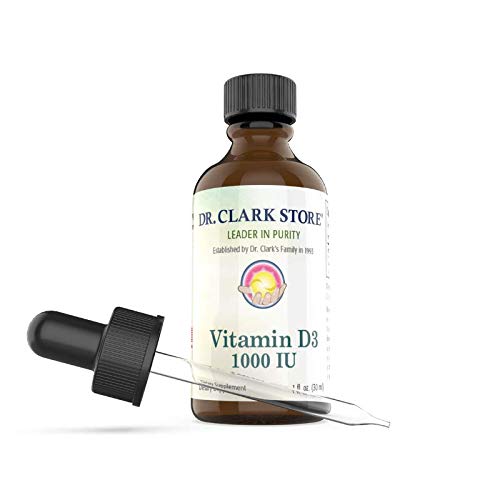 Dr Clark supplément de vitamine D liquide – 1000 UI, 1 Fl Oz, soutient le système immunitaire et la santé des os